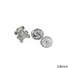 Silver 925 Brooch Bear with Zircon 14mm