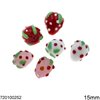 Glass 3D Strawberry Beads 15mm