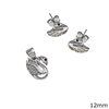 Silver 925 Set Earrings Pendant Swan 