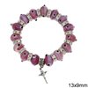 Bracelet with Evil Eye Glass Beads 13x9mm & Cross