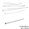 Silver 925  Head Pin 0.45x20-50mm with Ball 1.5mm