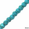 Turquoise Crackle Faceted Beads 4mm 