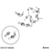 Silver 925 Clamshell End Tip 4mm