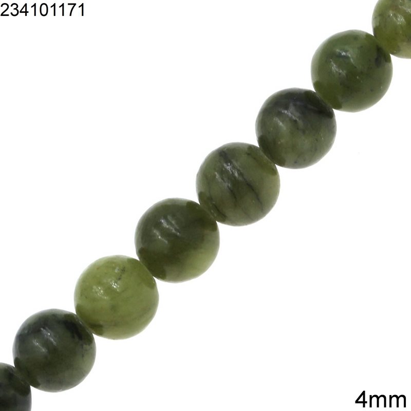 Χάνδρες Πράσινο Jade Στρογγυλές 4mm  