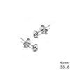 Silver 925  Stud Earrings with Rhinestones SS18