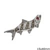 Silver 925 Brooch Fish with Marcasite 15x40mm