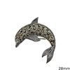 Silver 925 Brooch Dolphin with Marcasite 28mm