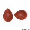 Πέτρα Ημιπολύτιμη Κόκκινος Ίασπις  Καπουσόν Δάκρυ 10X15mm
