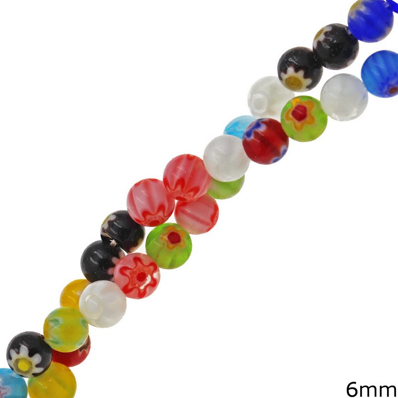 Murano Millefiori Beads 6mm