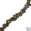 Chips Beads Serpentine Olive Green-Yellow 10mm, 90cm