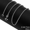 Silver 925 Rolo Chain Rhodium Plated 2.2x0.7mm