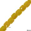 Square Faceted Glass Bead 6mm, Hight 4mm