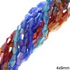 Glass Faceted Oval Bead 4x9mm