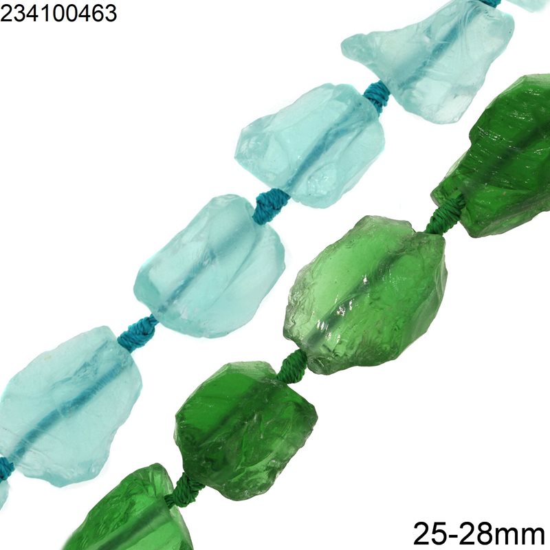 Glass-Stone Irregular Beads Dyed 18-25mm