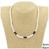 Necklace with Round Shell Beads 6mm