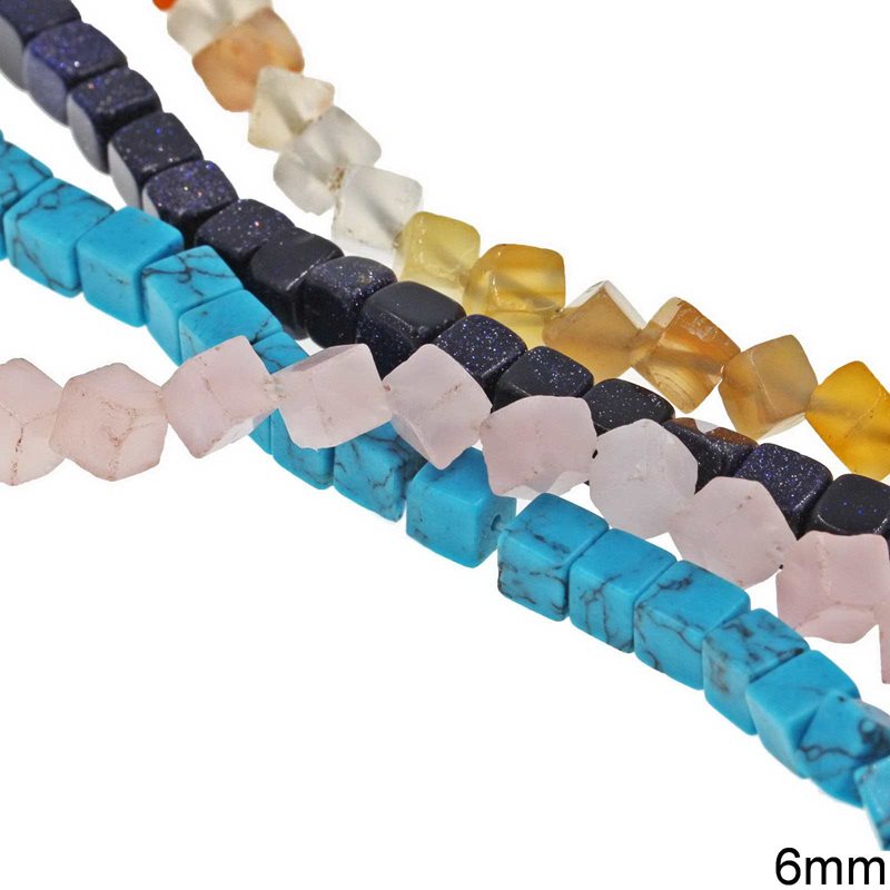 Semi Precious Square-Rhombus Beads 6mm