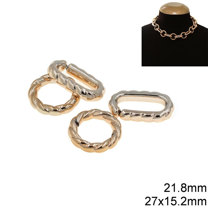 CCB Chain Link 21.8mm and 27x15.2mm UV 30pcs/m, Gold color