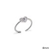 Silver 925 Ring Heart 8mm with Zircon 8mm