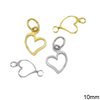 Silver  925 Pendant & Spacer Heart 10mm