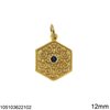 Silver 925 Byzantine Pendant & Spacer with Zircon 12mm