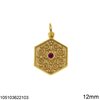 Silver 925 Byzantine Pendant & Spacer with Zircon 12mm