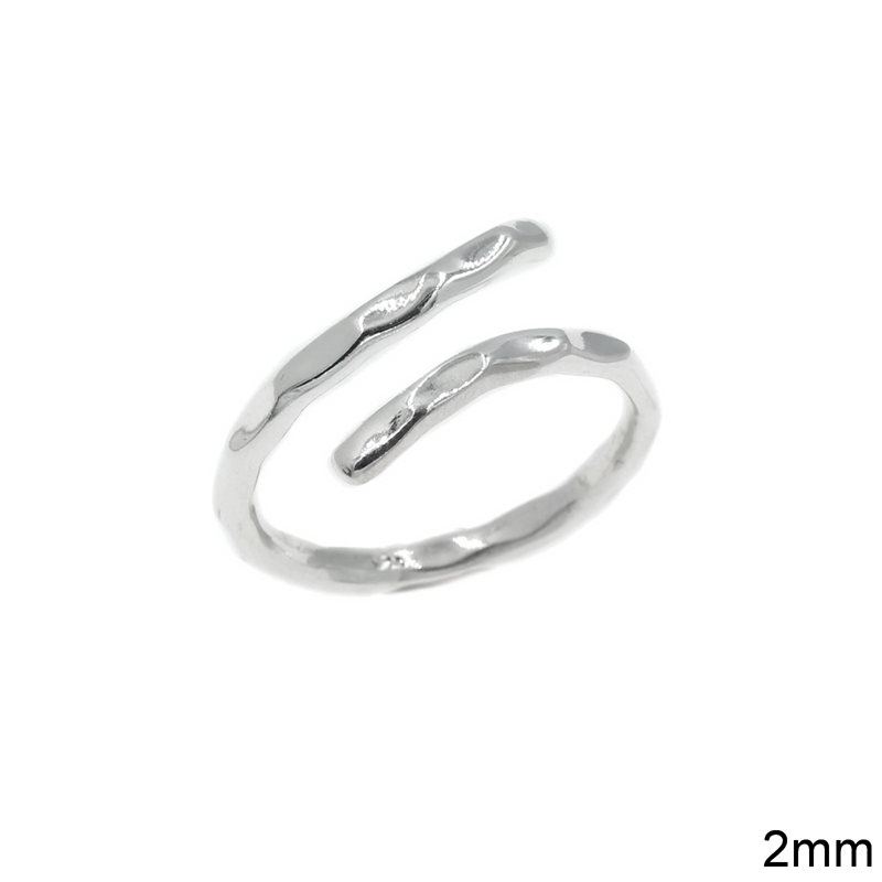 Δαχτυλίδι Ασημένιο  925 Βέρα Σφυρήλατη 2mm