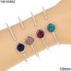 Silver 925 Bracelet with Round Semi Precious Stone 10mm