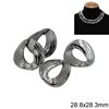 CCB Chain Link 28.8x28.3mm UV,Black Nickel color