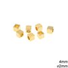 Brass Cube Bead 4mm with 2.5mm hole 