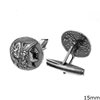 Silver 925 Cufflinks Goddess Athena 15mm