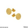 Stainless Steel Flat Stud Earring Base 10-12mm with Hole