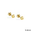 Silver 925 Monogram Stud Earrings 5-6mm