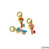 Silver 925 Pendant Key with Enamel 11mm