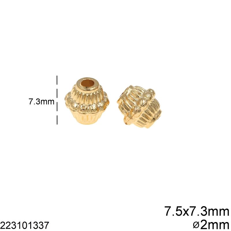 CCB Bead 7.5x7.3mm with 2mm hole