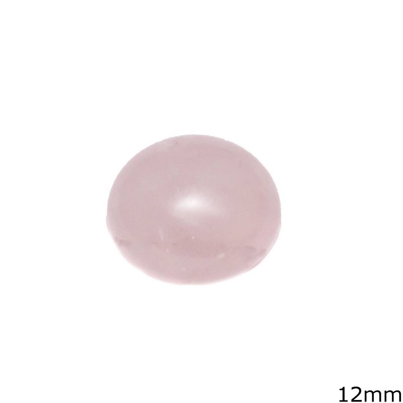 Semi Precious Rose Quartz Cabochon Round Stone 12mm