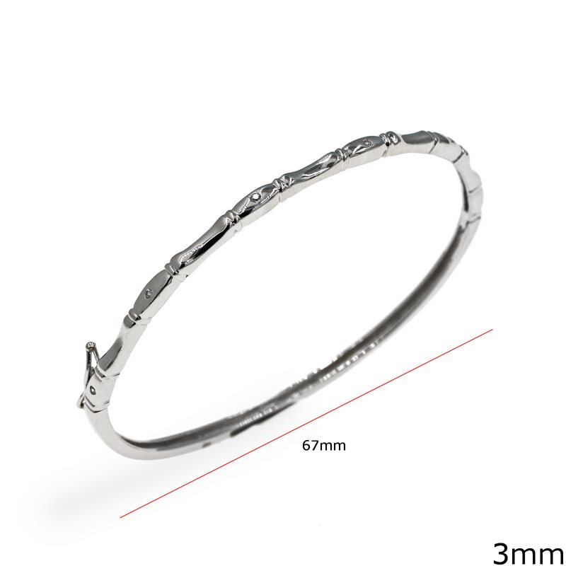 Silver 925 Cuff Bracelet 3mm