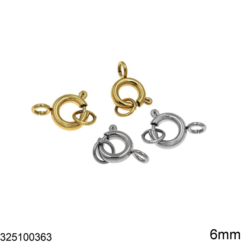 Stainless Steel Spring Ring 6mm with Jump Ring