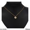 Stainless Steel Necklace with Zircon 10mm