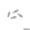 Stainless Steel Oval Tag "S.steel" 10x4mm