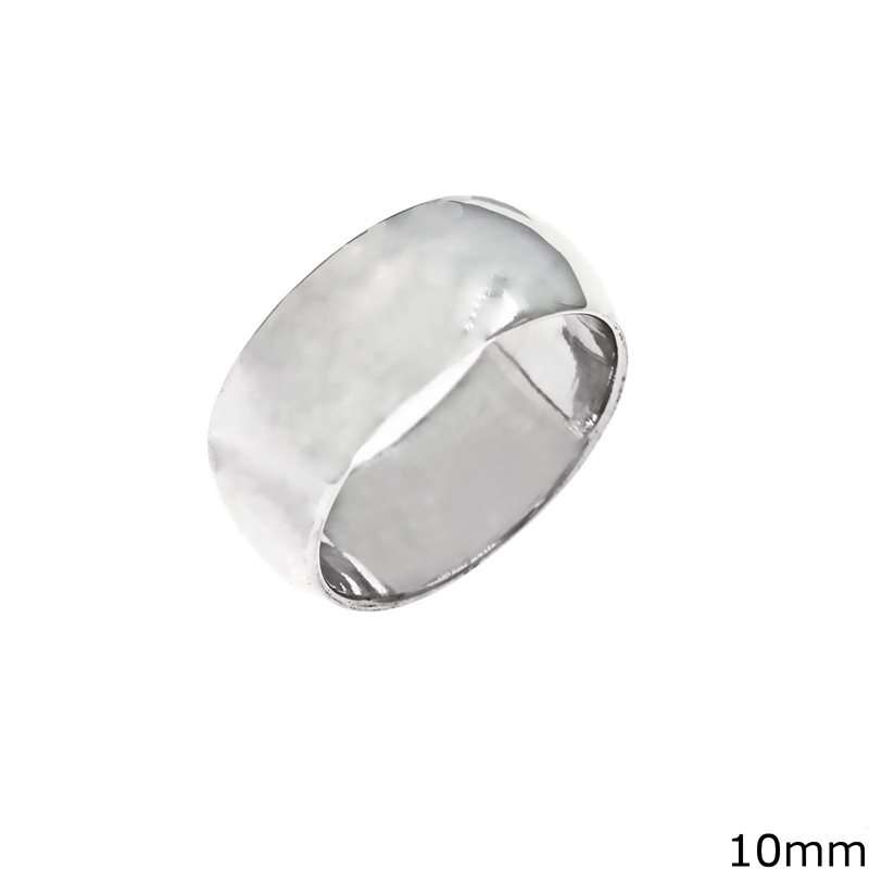 Δαχτυλίδι Ασημένιο 925 Βέρα Μπουλ Λουστρέ 10mm