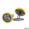 Silver 925 Cufflinks Goddess Athena 18mm