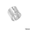 Silver  925  Hammered Ring 14mm 