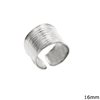 Silver  925 Striped Ring Oxyde 16mm