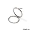 Silver925  Hammered Hoop 20x2mm