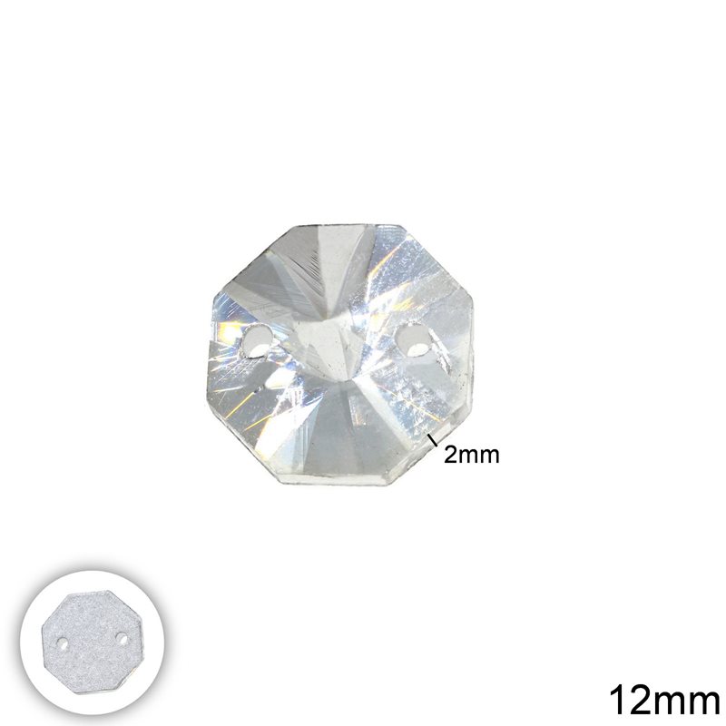 Κρύσταλλο Οκτάγωνο Ραφτό Crystal 12mm 