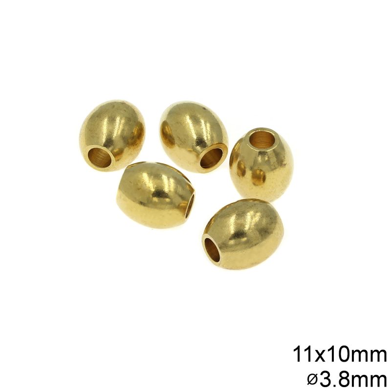 Brass Bead 11x10mm with 3.8mm hole