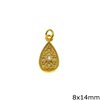 Silver 925 Pearshaped Byzantine Pendant 8x14mm