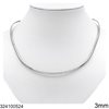 Stainless Steel Flat Collar Necklace 3mm