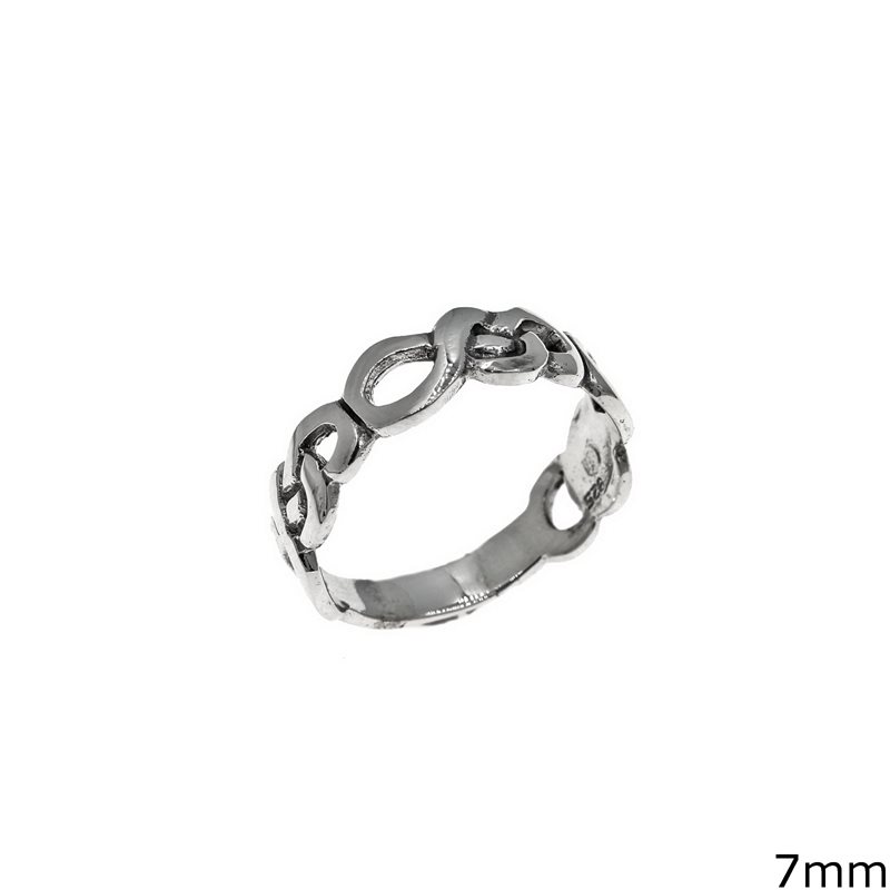 Silver  925 Ring with Infinity Symbol 7mm 