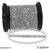 Stainless Steel Sequil Crossed Chain 2.5x2mm